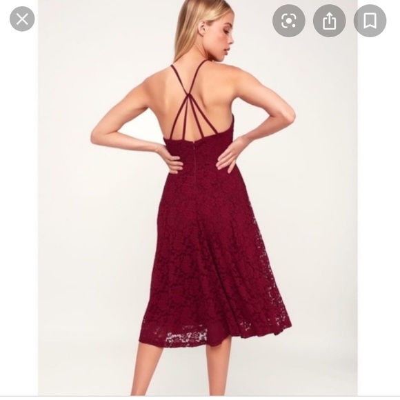 Lulus NWT My Kingdom Burgundy Dress Size Medium - Picture 3 of 8